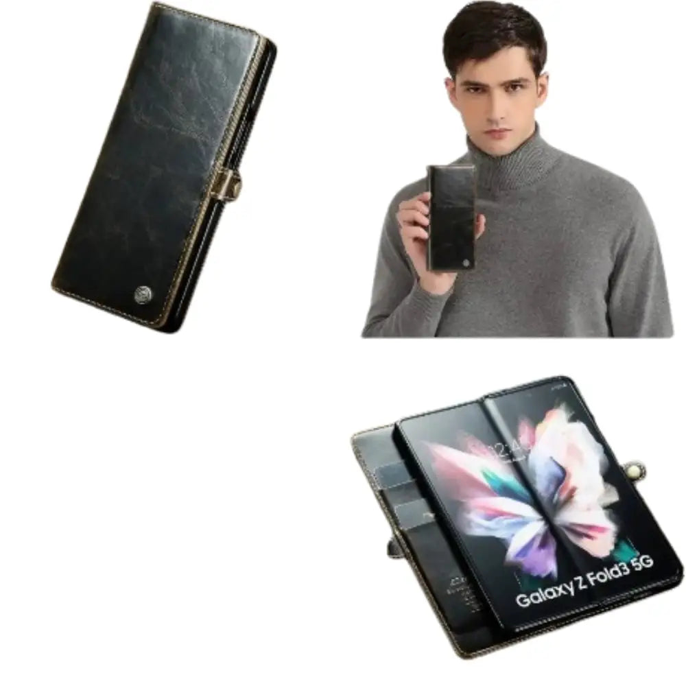 Leather Wallet Case for Samsung Z Fold 6/5/4/3 Habicare