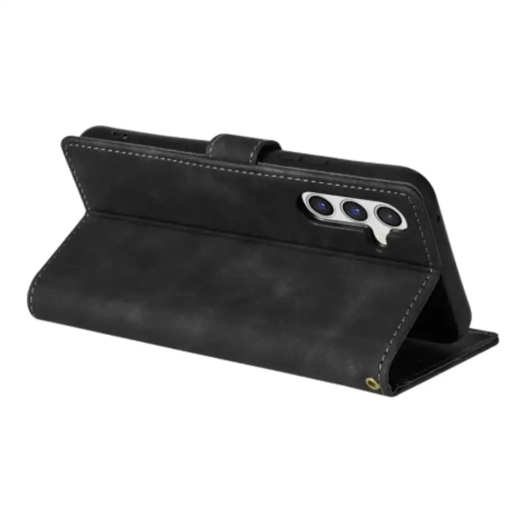 Leather Wallet Flip Case for Samsung Note & S Series (Black) Habicare