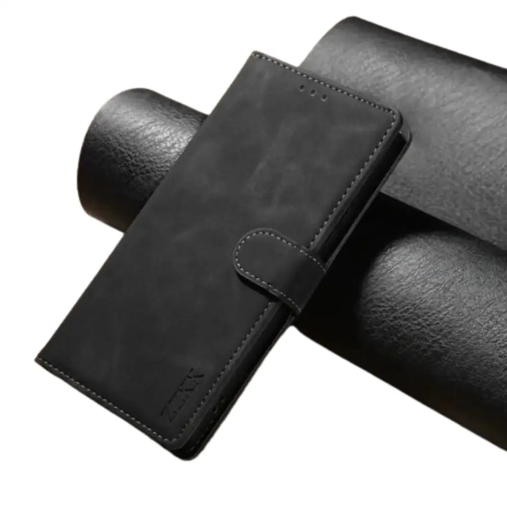 Leather Wallet Flip Case for Samsung Note & S Series (Black) Habicare