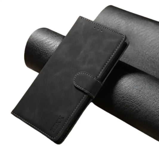 Leather Wallet Flip Case for Samsung Note & S Series (Black) Habicare