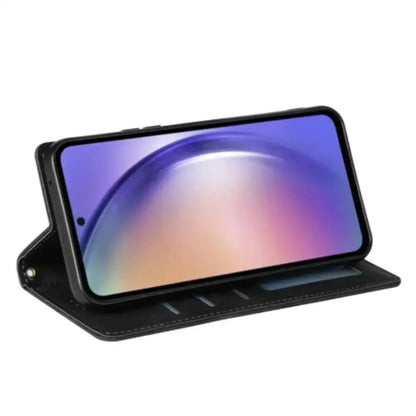 Leather Wallet Flip Case for Samsung Note & S Series (Black) Habicare