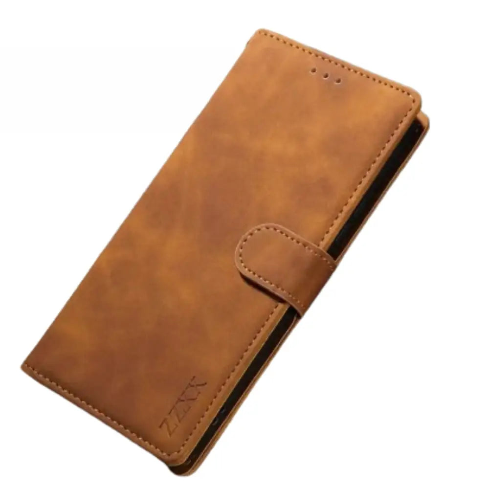 Leather Wallet Flip Case for Samsung Note & S Series (Brown) Habicare