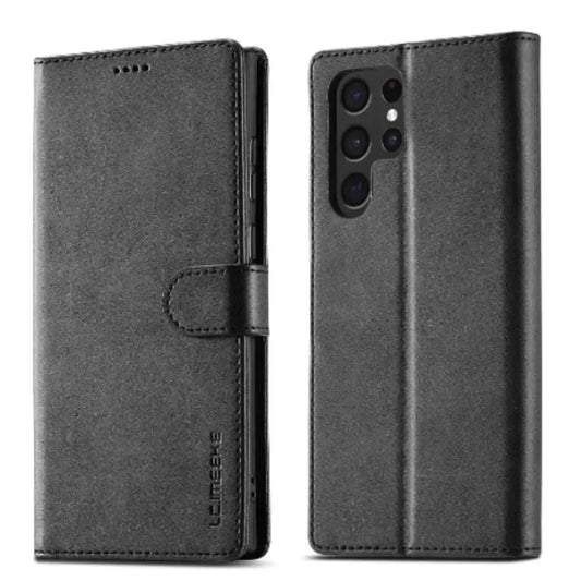 Leather Wallet Flip Case for Samsung Galaxy Series (Black) Habicare