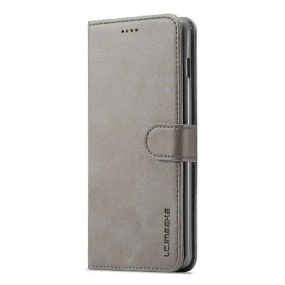 Leather Wallet Flip Case for Samsung Galaxy Series (Gray) Habicare