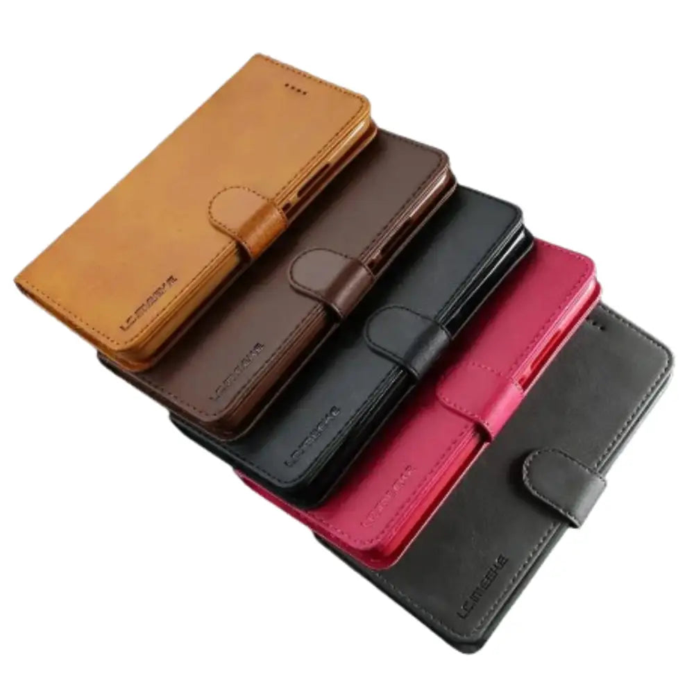 Leather Wallet Flip Case for Samsung Galaxy Series (Yellow) Habicare