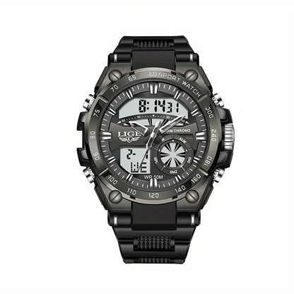 LIGE Men's Digital Sports Watch – LED Display, Quartz Movement, Stopwatch (4 designs available) Habicare