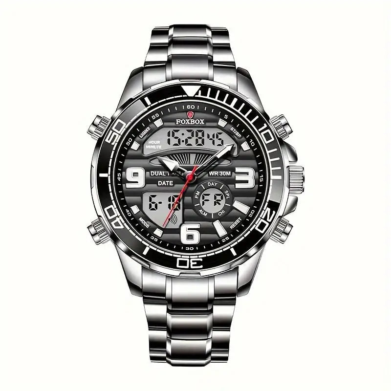 LIGE Men's Dual Display Watch – Stainless Steel Quartz (6 models available) Habicare