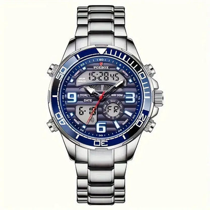 LIGE Men's Dual Display Watch – Stainless Steel Quartz (6 models available) Habicare