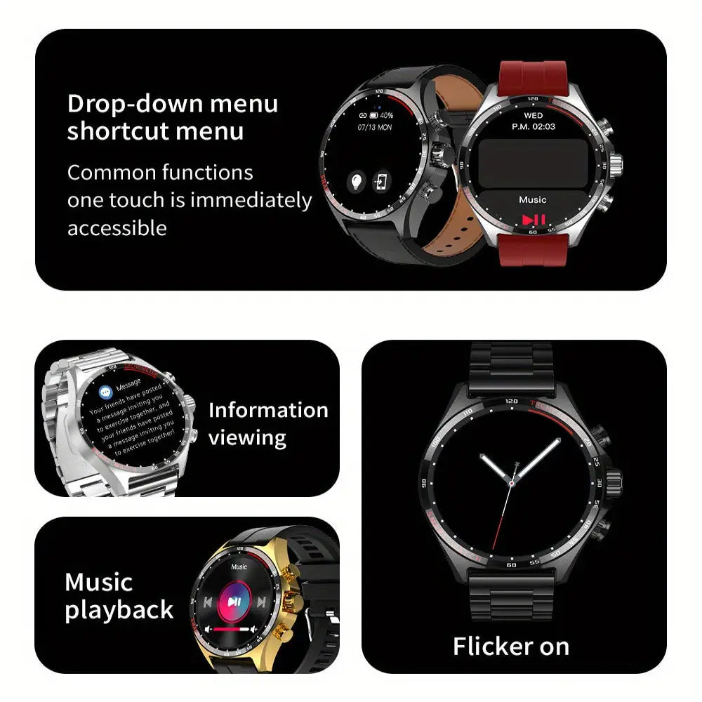 LIGE Men's Smart Watch – Touch Screen with Wireless Calls & Fitness Tracking (6 designs available) Habicare