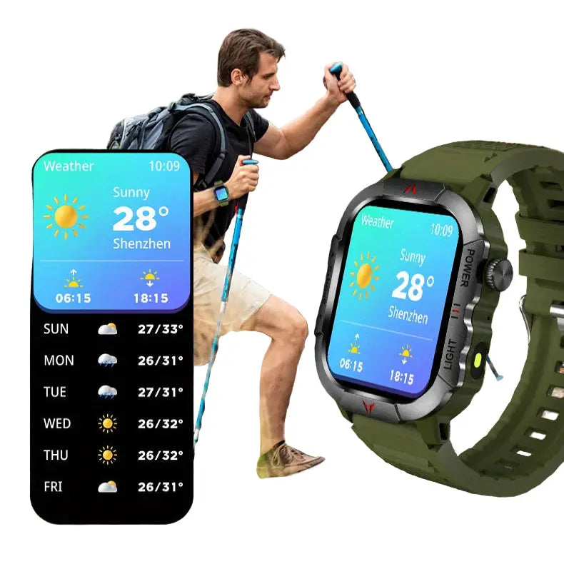 LIGE Men's Smartwatch – 2.01" Large Screen with Flashlight, Weather Alerts Habicare