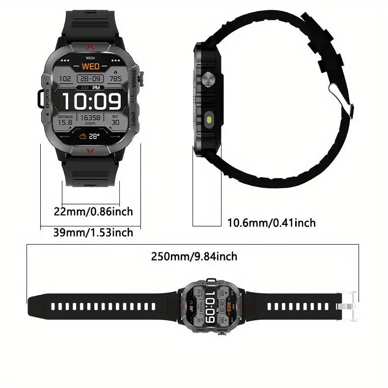 LIGE Men's Smartwatch – 2.01" Large Screen with Flashlight, Weather Alerts Habicare