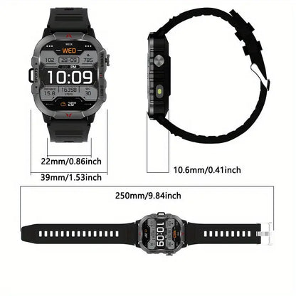 LIGE Men's Smartwatch – 2.01" Large Screen with Flashlight, Weather Alerts Habicare