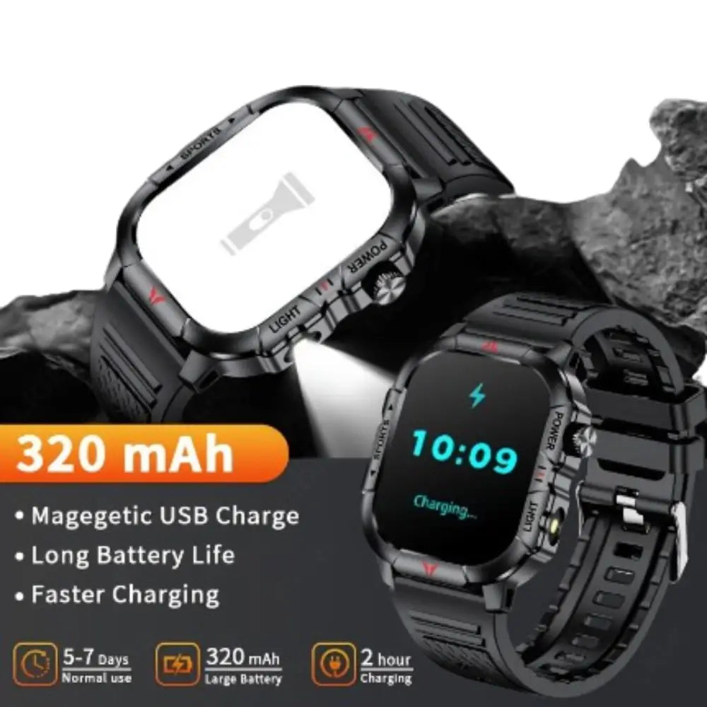 LIGE Men's Smartwatch – 2.01" Large Screen with Flashlight, Weather Alerts Habicare