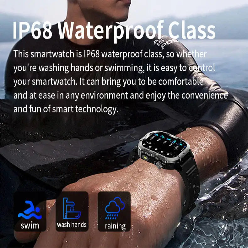 LIGE Men's Smartwatch – 2.01" Large Screen with Flashlight, Weather Alerts Habicare