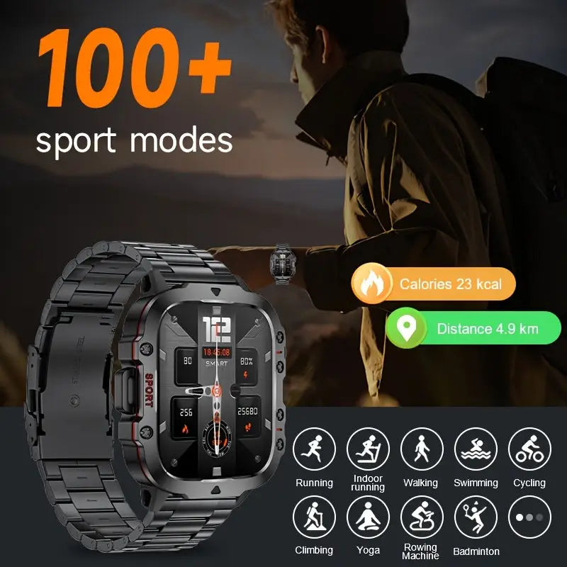 LIGE Men's Smartwatch – Voice Assistant, Breathing Exercises, Raise-to-Wake Screen (4 colours available) Habicare