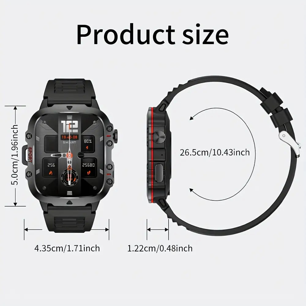 LIGE Men's Smartwatch – Voice Assistant, Breathing Exercises, Raise-to-Wake Screen (4 colours available) Habicare