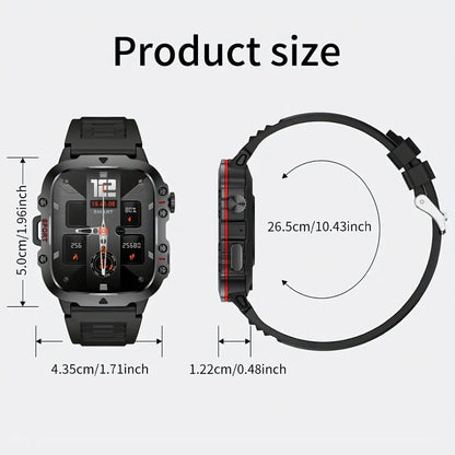 LIGE Men's Smartwatch – Voice Assistant, Breathing Exercises, Raise-to-Wake Screen (4 colours available) Habicare