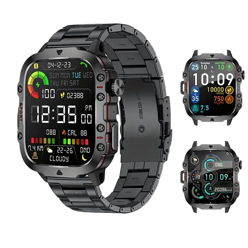 LIGE Men's Smartwatch – Voice Assistant, Breathing Exercises, Raise-to-Wake Screen (4 colours available) Habicare