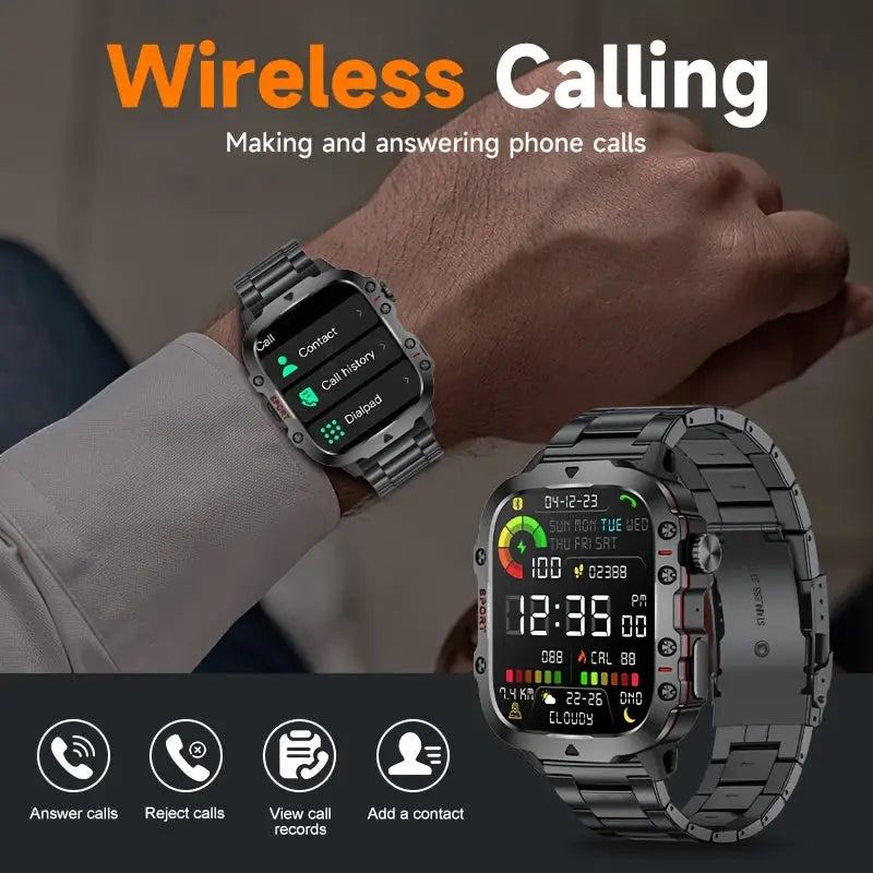 LIGE Men's Smartwatch – Voice Assistant, Breathing Exercises, Raise-to-Wake Screen (4 colours available) Habicare