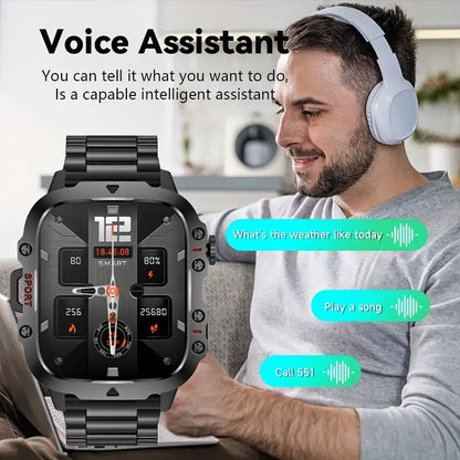 LIGE Men's Smartwatch – Voice Assistant, Breathing Exercises, Raise-to-Wake Screen (4 colours available) Habicare
