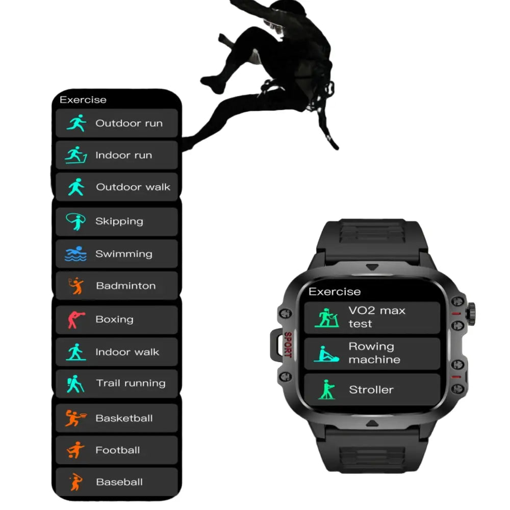 LIGE Men's Smartwatch – Voice Assistant, Breathing Exercises, Raise-to-Wake Screen (4 colours available) Habicare