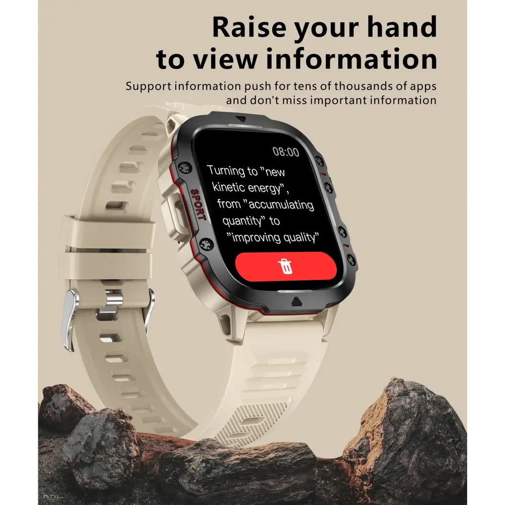 LIGE Men's Smartwatch – Voice Assistant, Breathing Exercises, Raise-to-Wake Screen (4 colours available) Habicare
