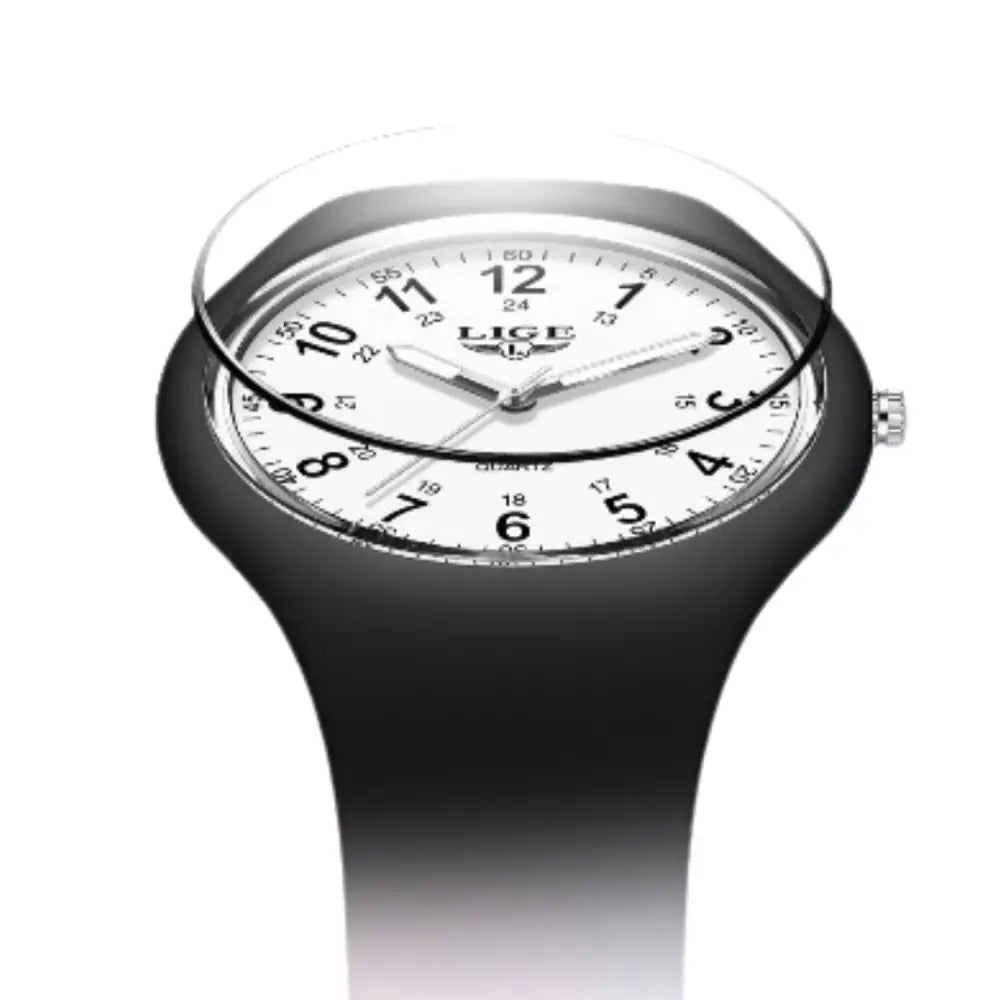 LIGE Minimalist Silicone Quartz Watch – Unisex Design (Available in Multiple Colour Combinations) Habicare