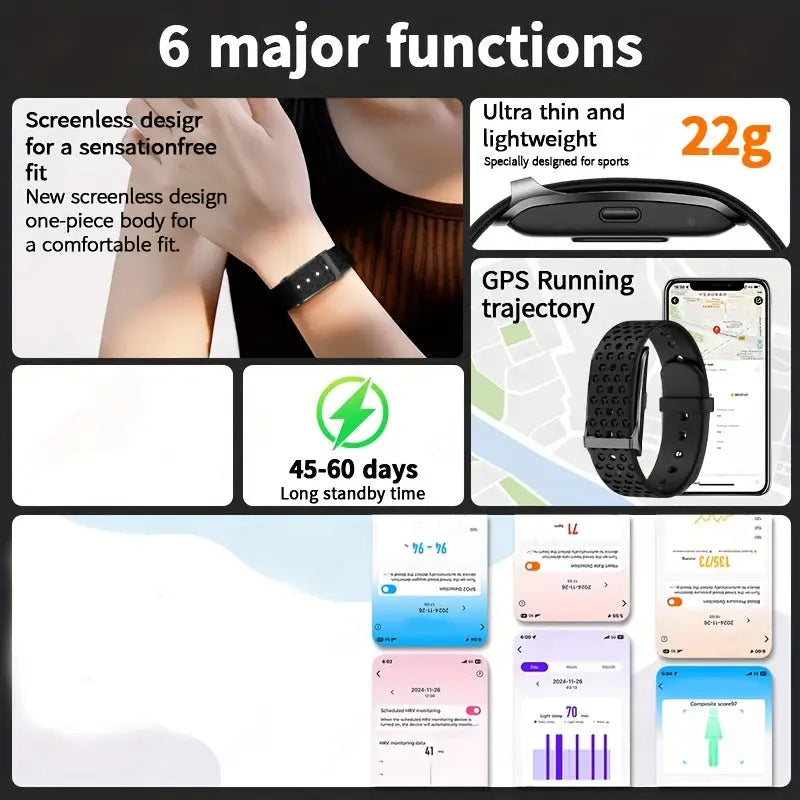LIGE No-Screen Fitness Smartwatch – Ultra-Thin & Lightweight (available in 4 colours) Habicare