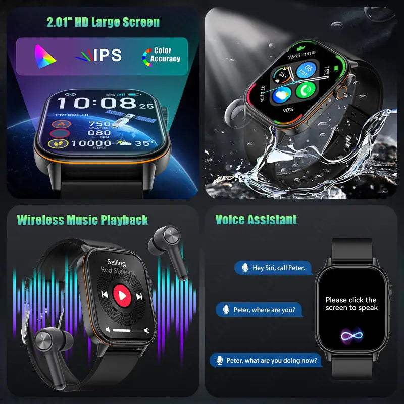 LIGE Outdoor Smartwatch – Large Screen with Compass & Music (10 different styles available) Habicare