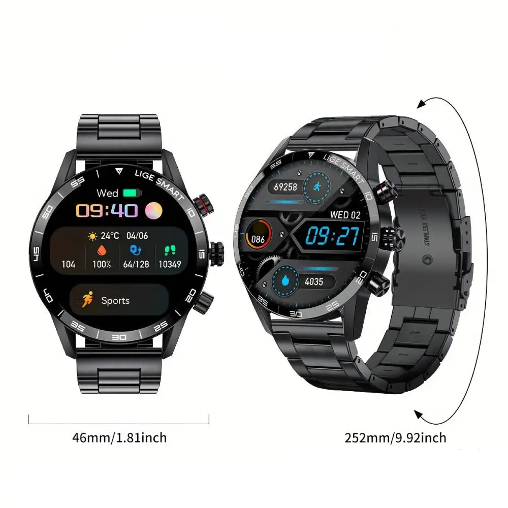 LIGE Smart Watch – 1.32" Full Touch Screen with Call Reminder, Fitness & Life Tracking (available in Black & Silver) Habicare
