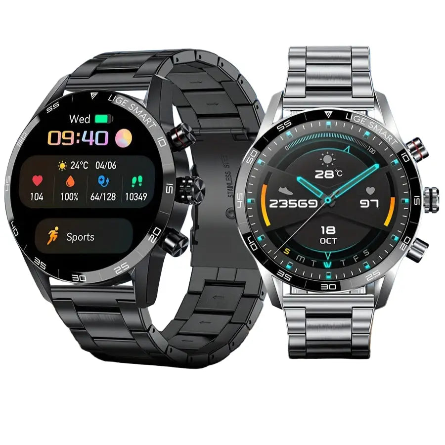 LIGE Smart Watch – 1.32" Full Touch Screen with Call Reminder, Fitness & Life Tracking (available in Black & Silver) Habicare