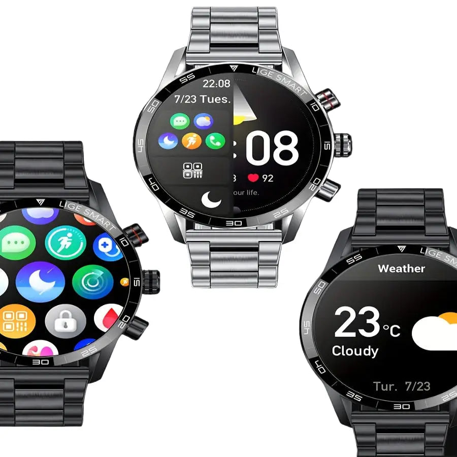 LIGE Smart Watch – 1.32" Full Touch Screen with Call Reminder, Fitness & Life Tracking (available in Black & Silver) Habicare