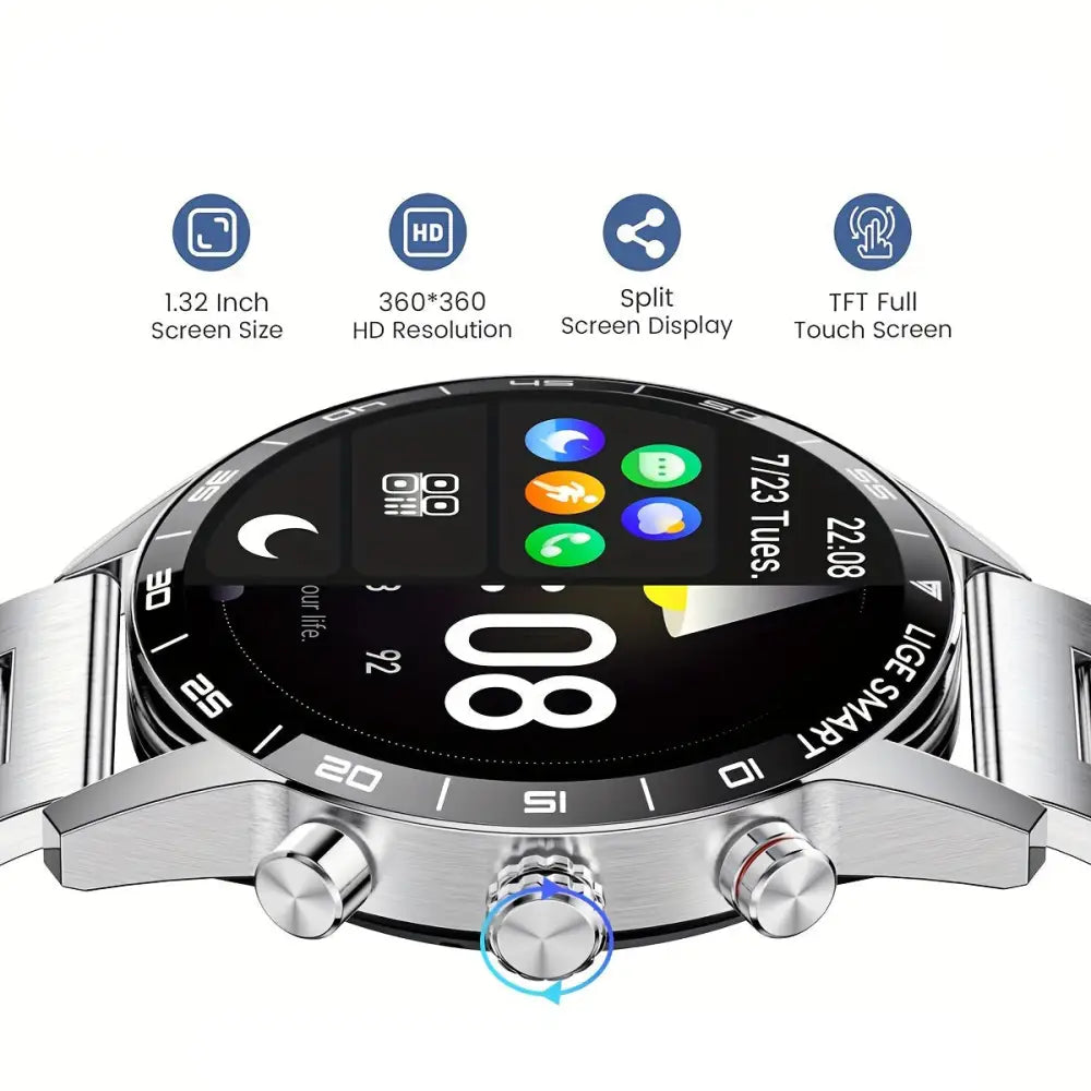LIGE Smart Watch – 1.32" Full Touch Screen with Call Reminder, Fitness & Life Tracking (available in Black & Silver) Habicare
