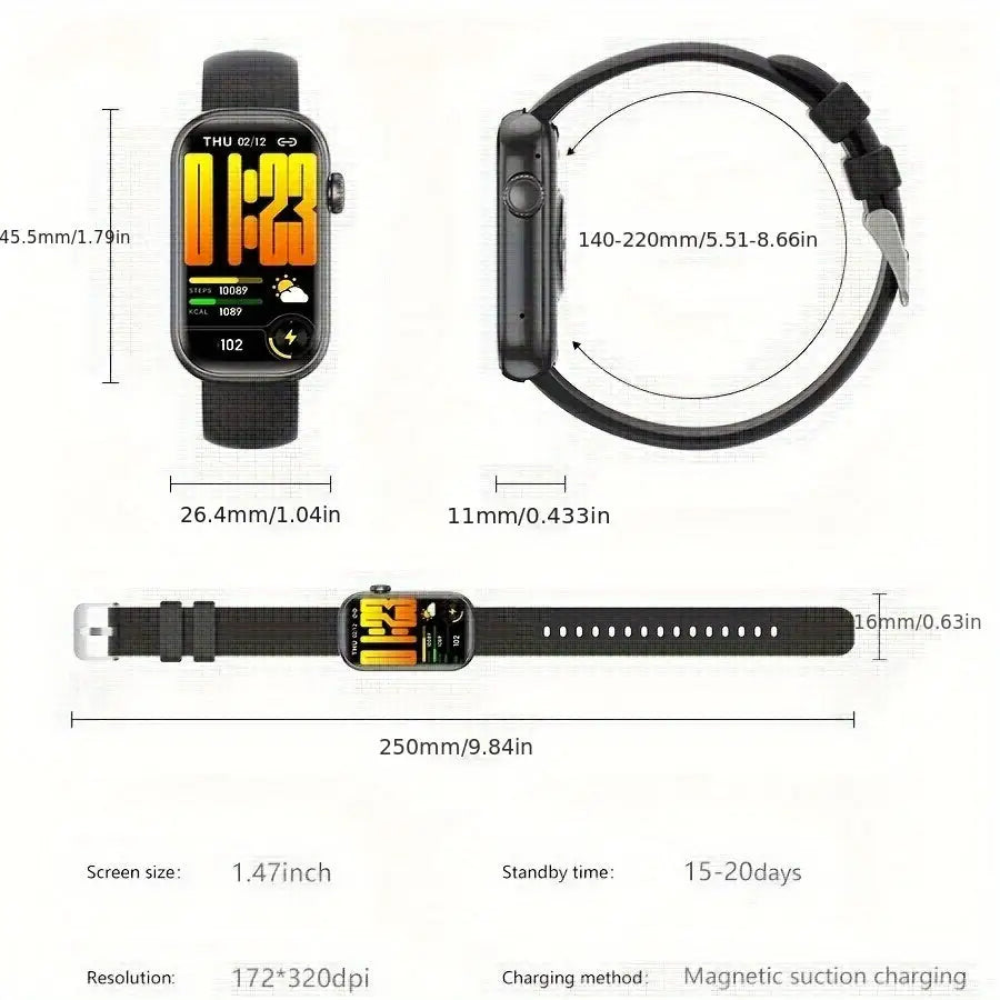 LIGE Smart Watch – HD TFT Display with Wireless Calls, 100+ Sports Modes (available in 3 colours) Habicare