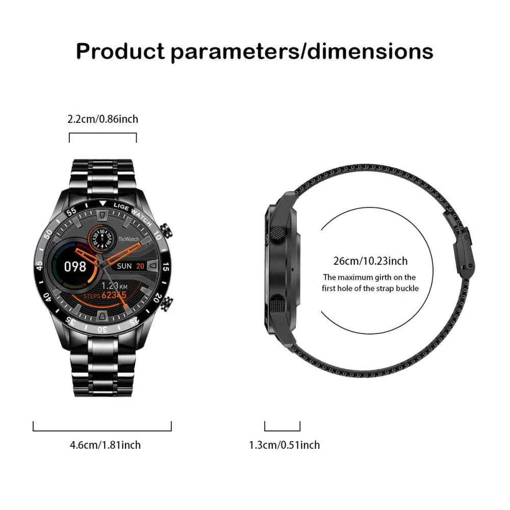 LIGE Smartwatch – Full Touchscreen with Call Management (4 types available) Habicare
