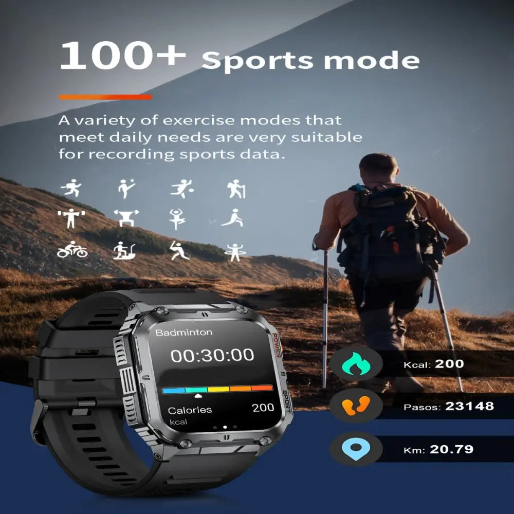 LIGE Smartwatch – Wireless Calling, 100+ Sports Modes, AI Voice (4 types available) Habicare