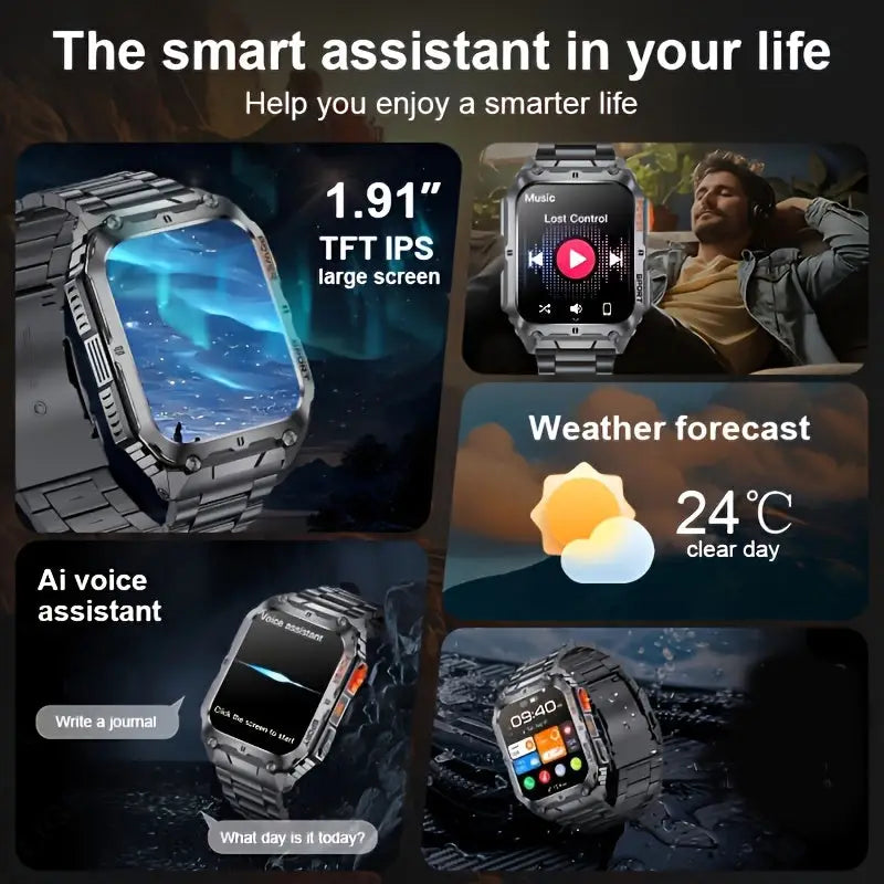 LIGE Smartwatch – Wireless Calling, 100+ Sports Modes, AI Voice (4 types available) Habicare