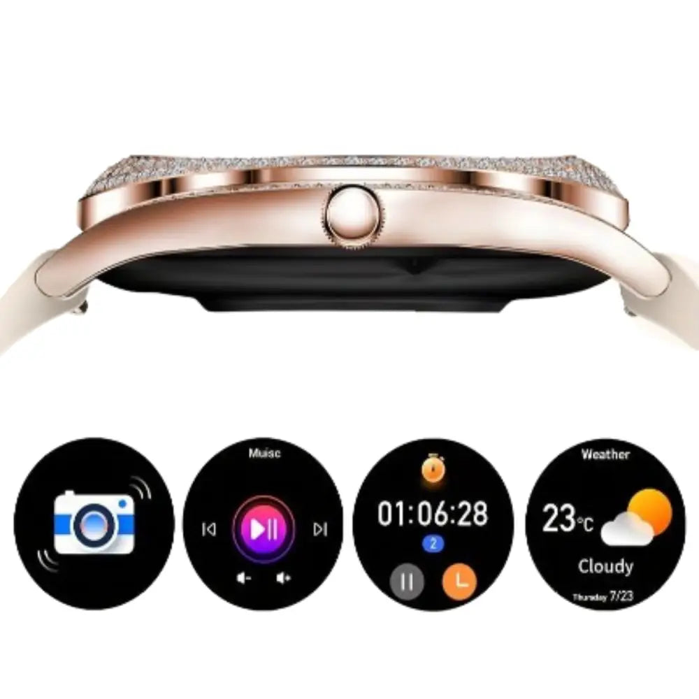 LIGE Women's Smartwatch – 3.25cm AMOLED Fitness Tracker with 100+ Sports Modes (3 colours available) Habicare