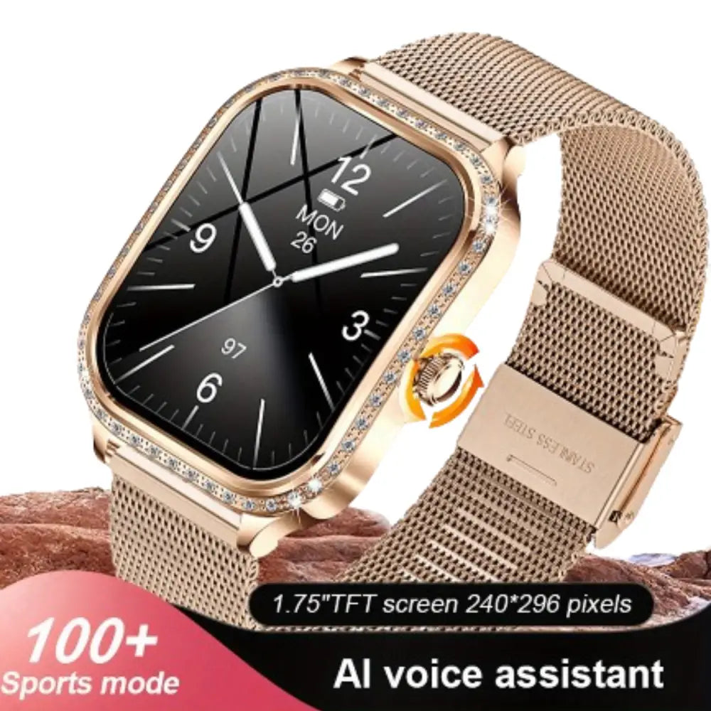 LIGE Women's Smartwatch – TFT HD Curved Screen, Wireless Calls, Voice Assistant (6 types available) Habicare