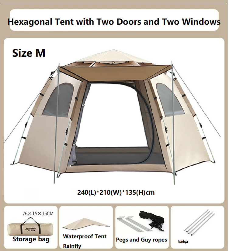 Hexagonal Camping Tent - Durable, Quick Setup JLP5467 ECOTREK