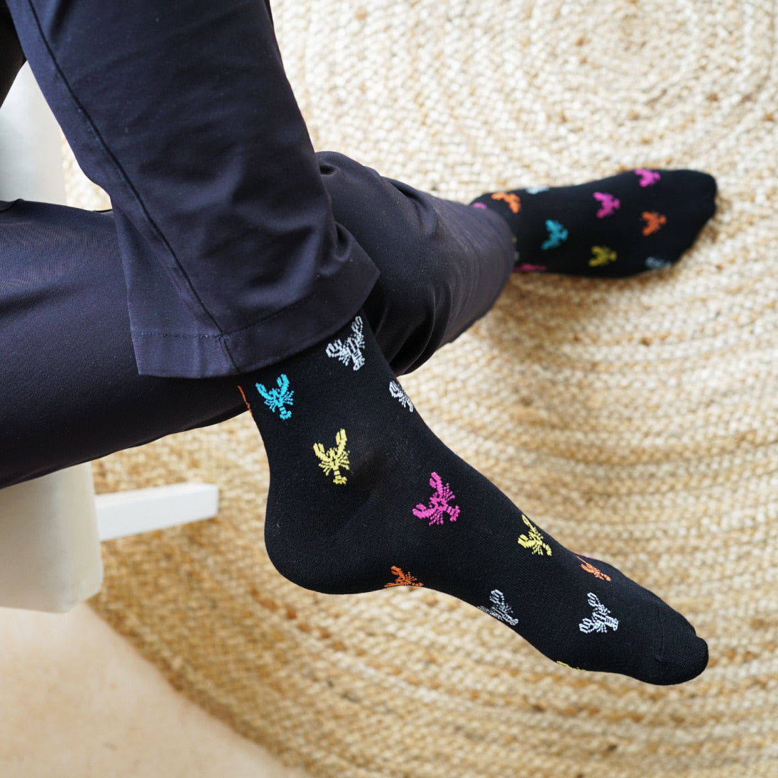 Save the Lobster Small Motif Bamboo Socks Barekind NZ
