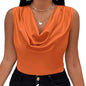 Luxury Satin Pile Collar Sleeveless Vest