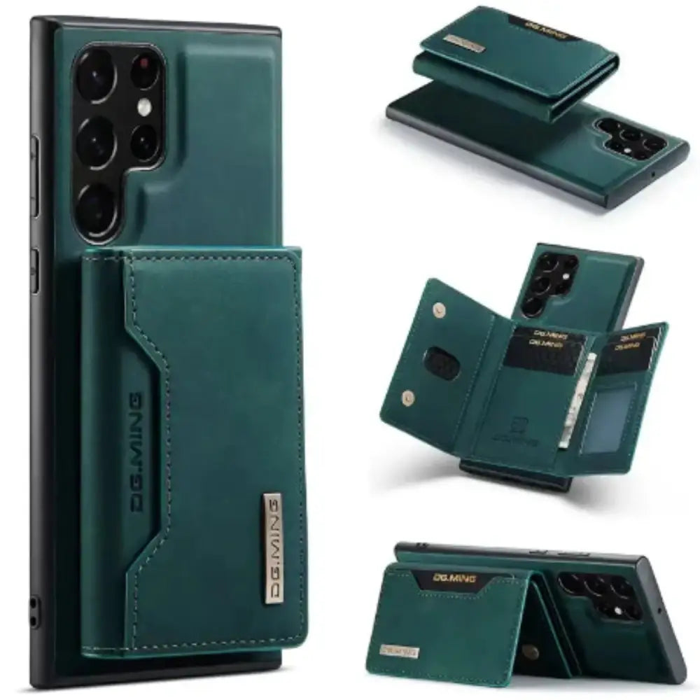 M2 Leather Case for Samsung (Green with wallet) Habicare