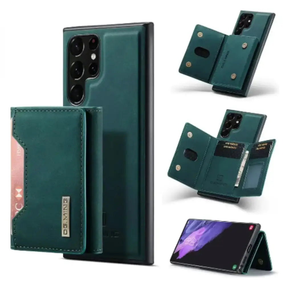 M2 Leather Case for Samsung (Green with wallet) Habicare