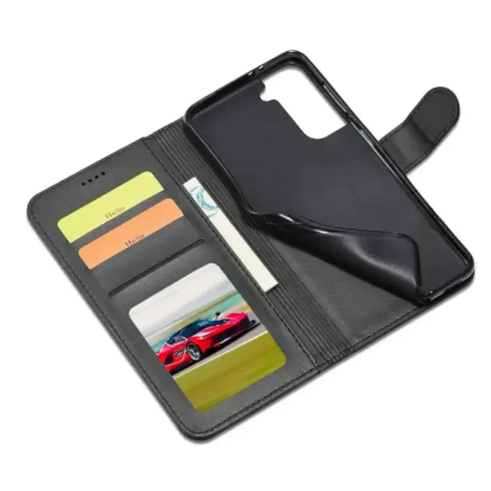 Leather Flip Cover for Samsung Galaxy Series (Black) Habicare