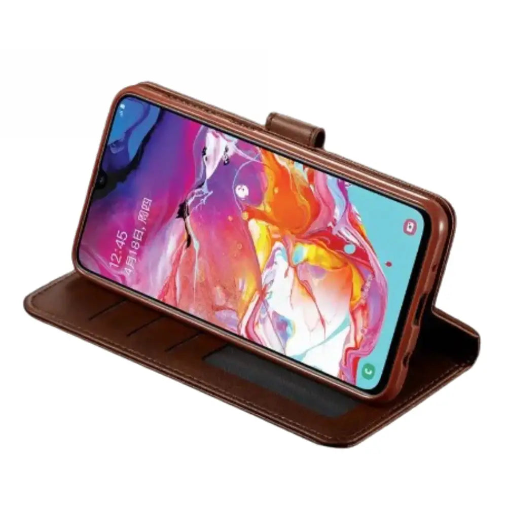Leather Flip Cover for Samsung Galaxy Series (Brown) Habicare