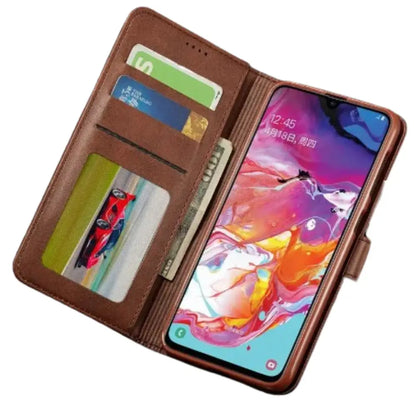 Leather Flip Cover for Samsung Galaxy Series (Brown) Habicare