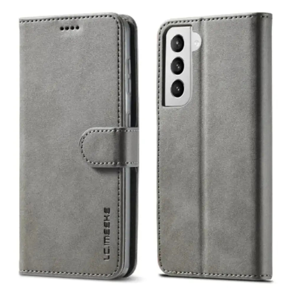 Leather Flip Cover for Samsung Galaxy Series (Gray) Habicare