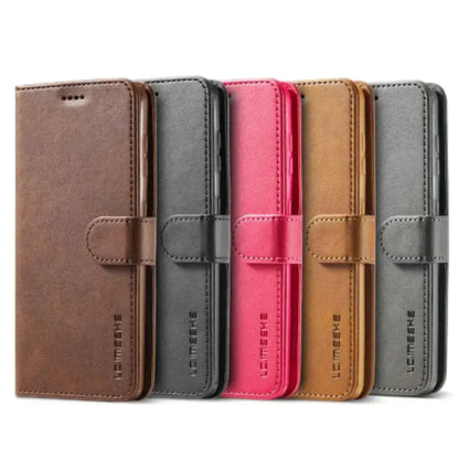 Leather Flip Cover for Samsung Galaxy Series (Rose Red) Habicare