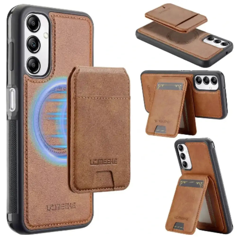 Leather Wallet Case for Samsung S/A Series (Brown) Habicare